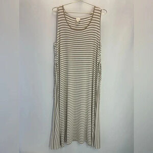 Chico’s Striped Tied Side Maxi Sleeveless Dress